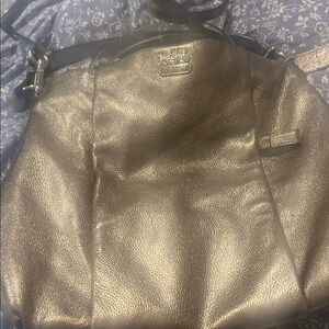Coach Shimmering Silver Shoulder Bag